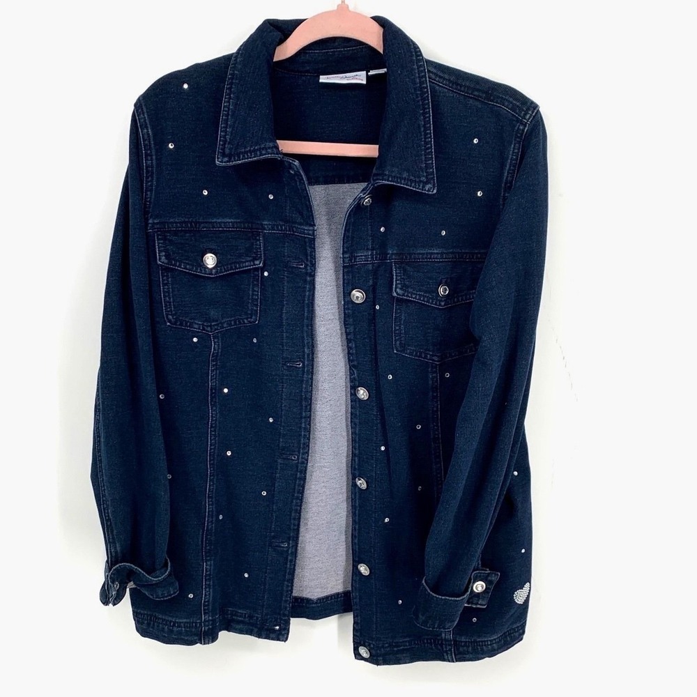 Dream Jeans by Quacker Factory Studded Denim Jacket M